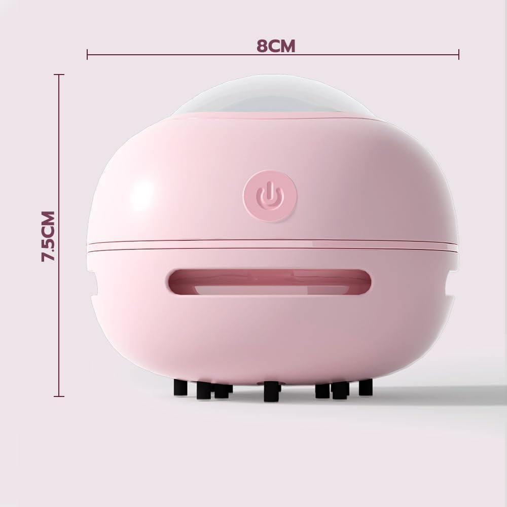 Desktop Vacuum Cleaner, Mini Table Dust Sweeper Energy Saving,High Endurance up to 400 Mins,360º Rotatable Design for Keyboard/Home/School/Office (Pink)