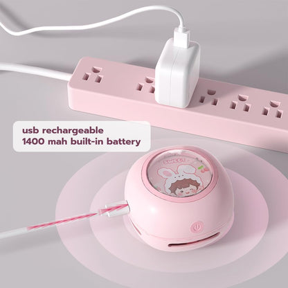 Desktop Vacuum Cleaner, Mini Table Dust Sweeper Energy Saving,High Endurance up to 400 Mins,360º Rotatable Design for Keyboard/Home/School/Office (Pink)
