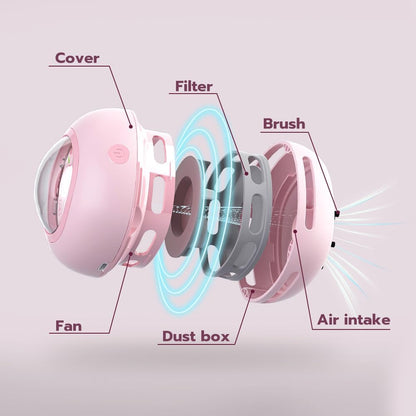 Desktop Vacuum Cleaner, Mini Table Dust Sweeper Energy Saving,High Endurance up to 400 Mins,360º Rotatable Design for Keyboard/Home/School/Office (Pink)